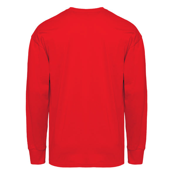 Heavyweight Cotton Long Sleeve T-Shirt - Red - The American Threads
