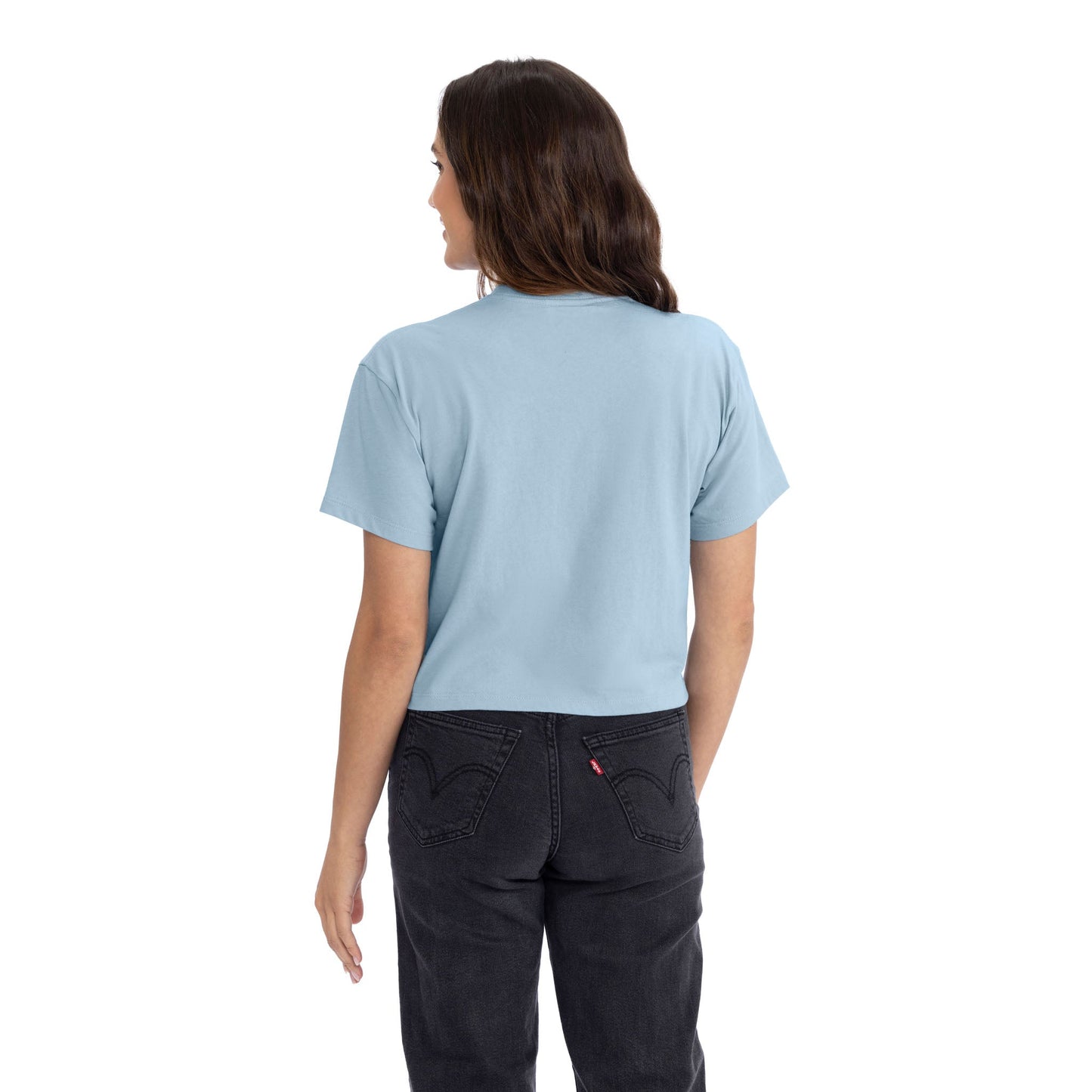 Women's Ideal Crop Tee - Stonewash Denim - The American Threads