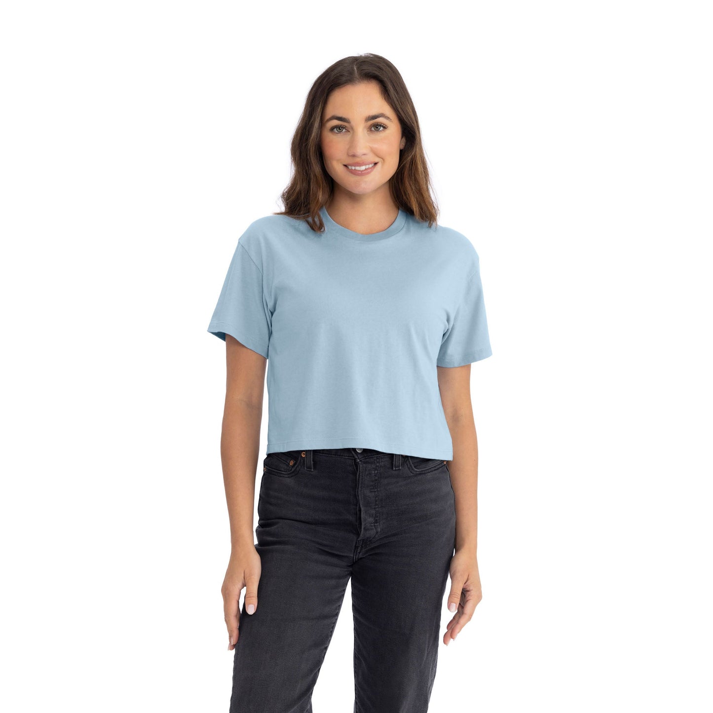 Women's Ideal Crop Tee - Stonewash Denim - The American Threads