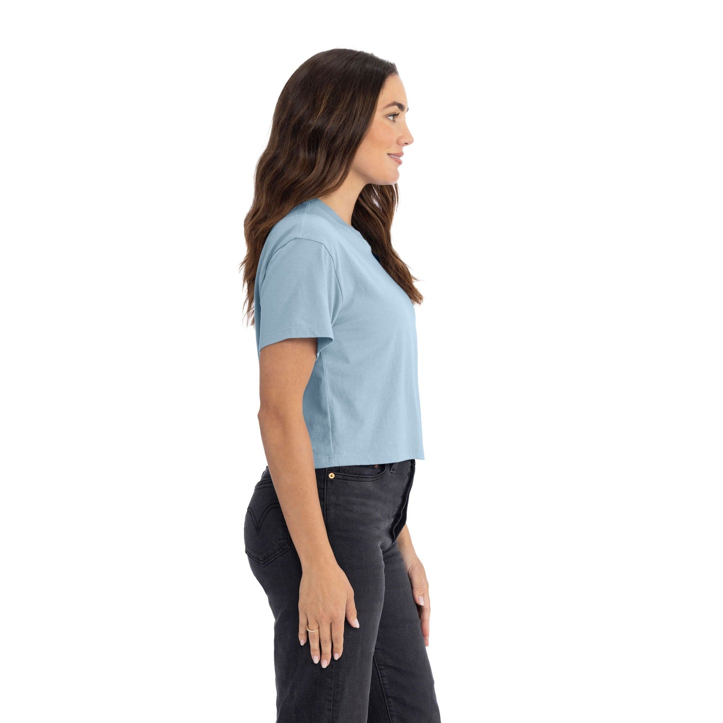 Women's Ideal Crop Tee - Stonewash Denim - The American Threads