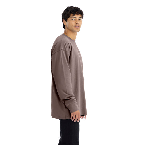 Heavyweight Cotton Long Sleeve T-Shirt - Shiitake - The American Threads