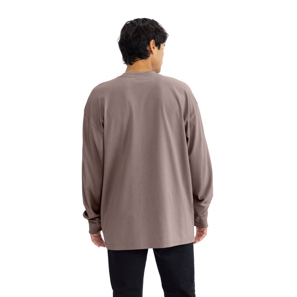 Heavyweight Cotton Long Sleeve T-Shirt - Shiitake - The American Threads