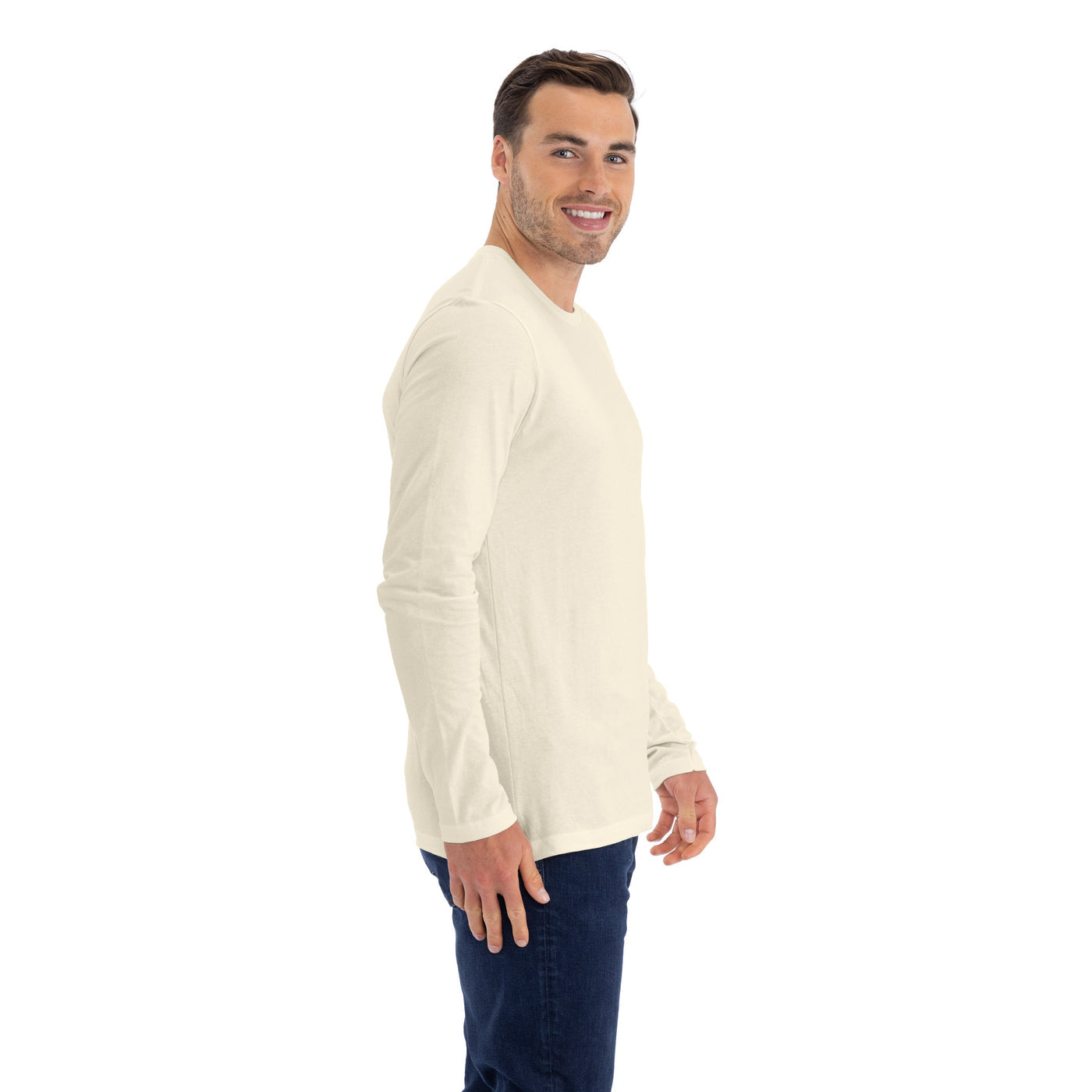 Cotton Long Sleeve T-Shirt - Natural - The American Threads