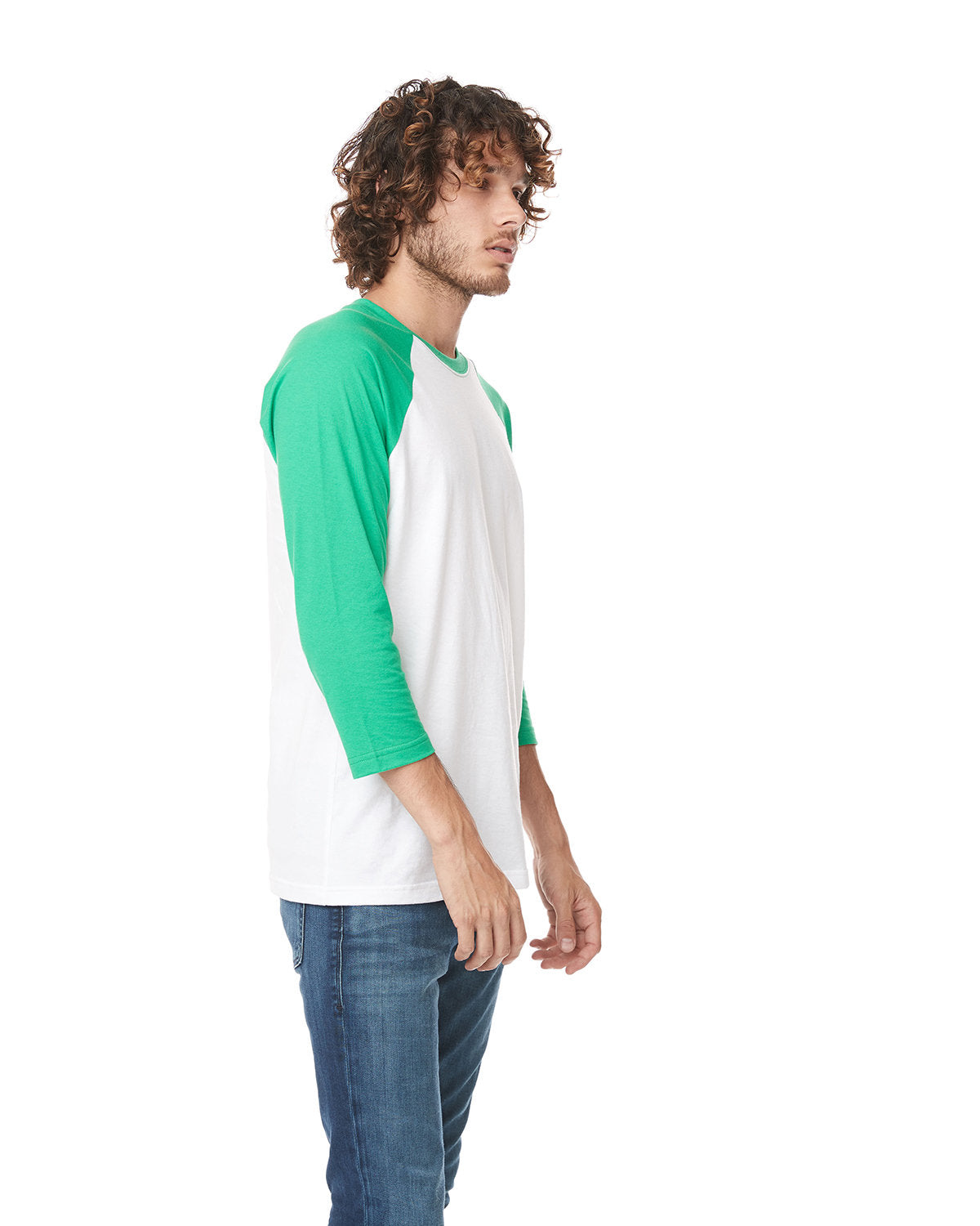 CVC 3/4 Raglan T-Shirt - Kelly Green / White - The American Threads