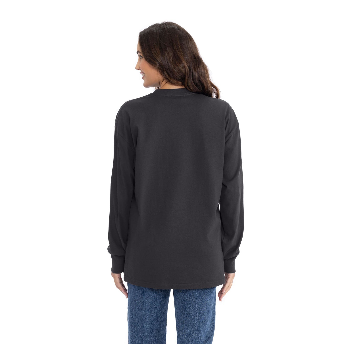Heavyweight Cotton Long Sleeve T-Shirt - Graphite Black - The American Threads