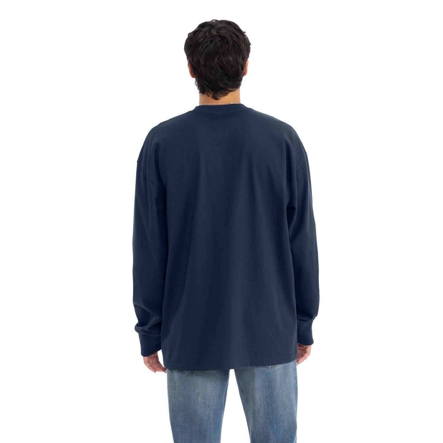 Heavyweight Cotton Long Sleeve T-Shirt - Midnight Navy - The American Threads