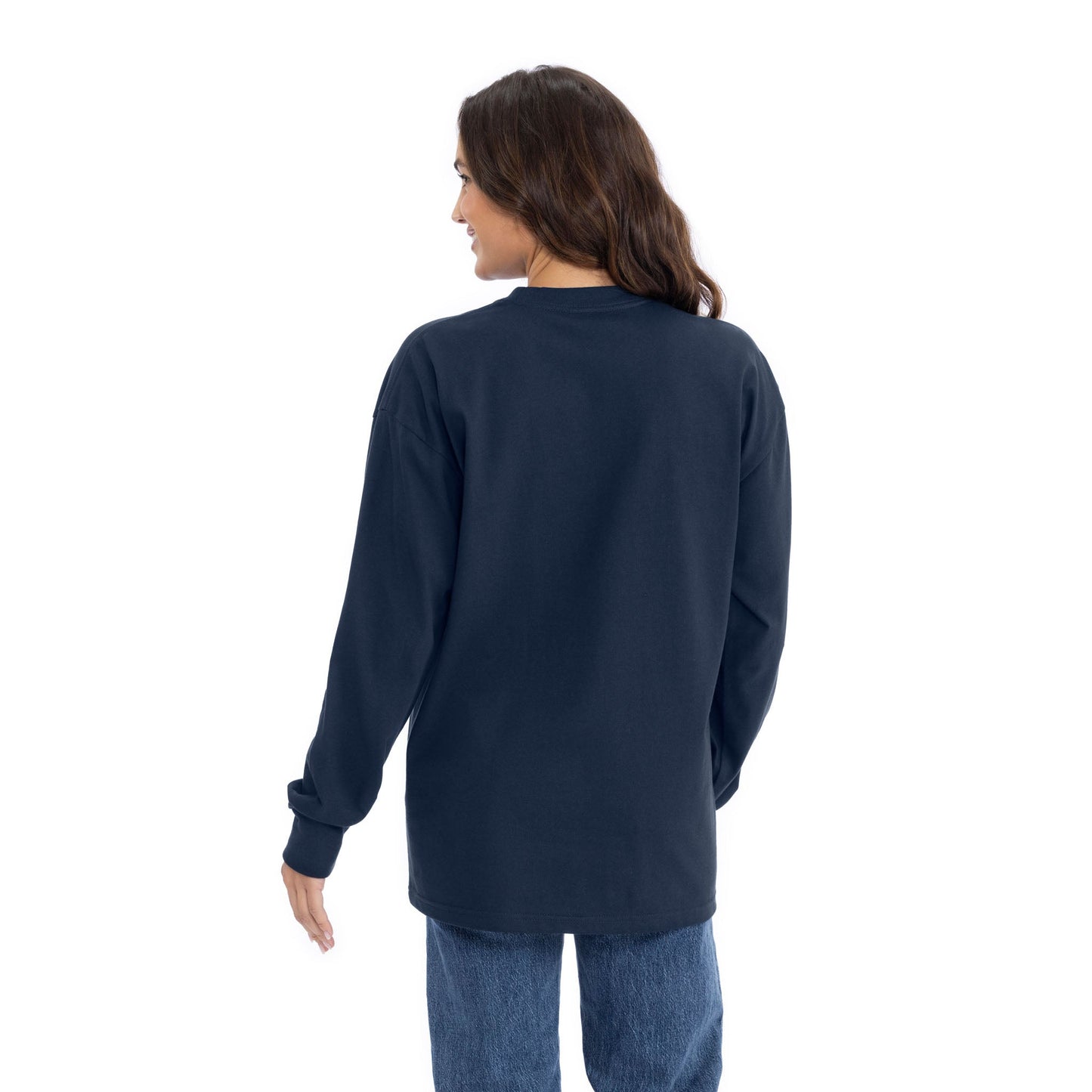 Heavyweight Cotton Long Sleeve T-Shirt - Midnight Navy - The American Threads