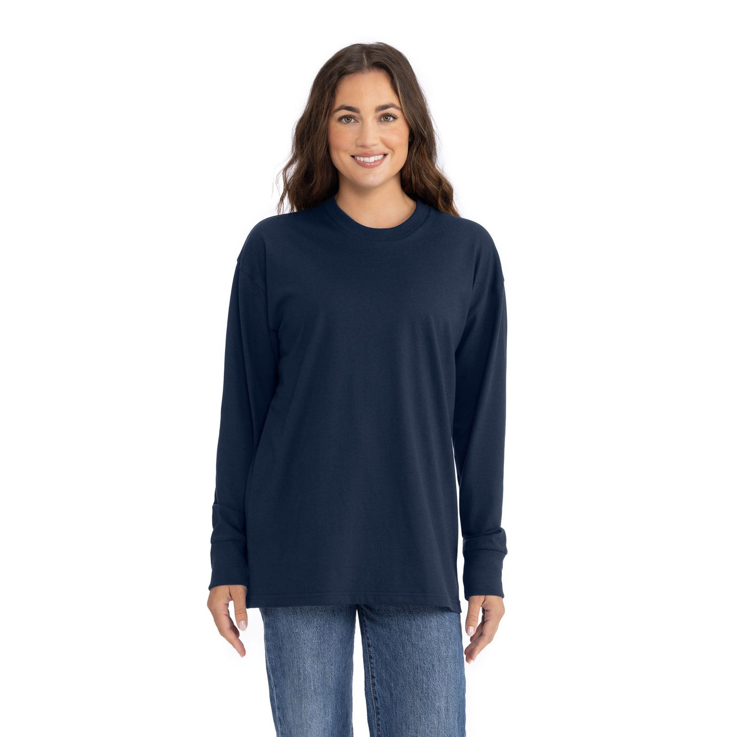 Heavyweight Cotton Long Sleeve T-Shirt - Midnight Navy - The American Threads