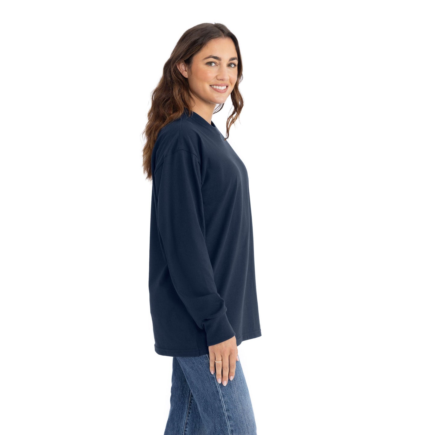 Heavyweight Cotton Long Sleeve T-Shirt - Midnight Navy - The American Threads