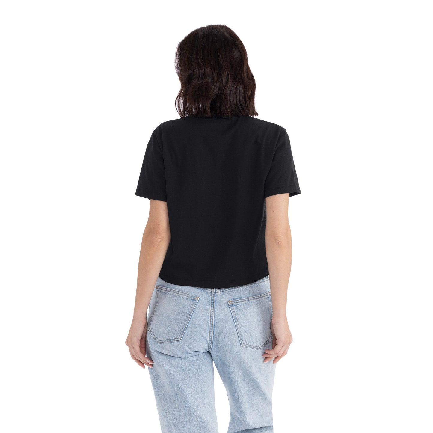 Women's Heavyweight High Waist Boxy T-Shirt - Black - The American Threads