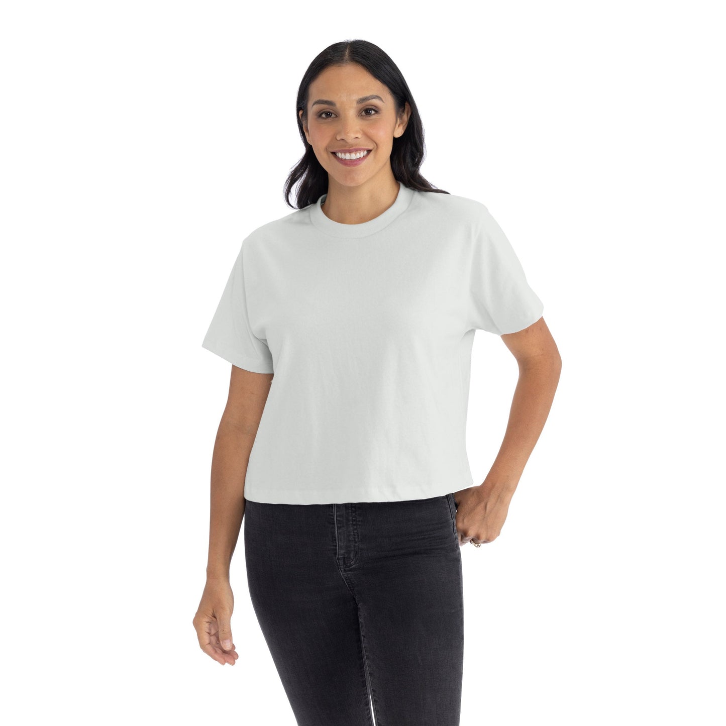 Women's Heavyweight High Waist Boxy T-Shirt - Bone - The American Threads