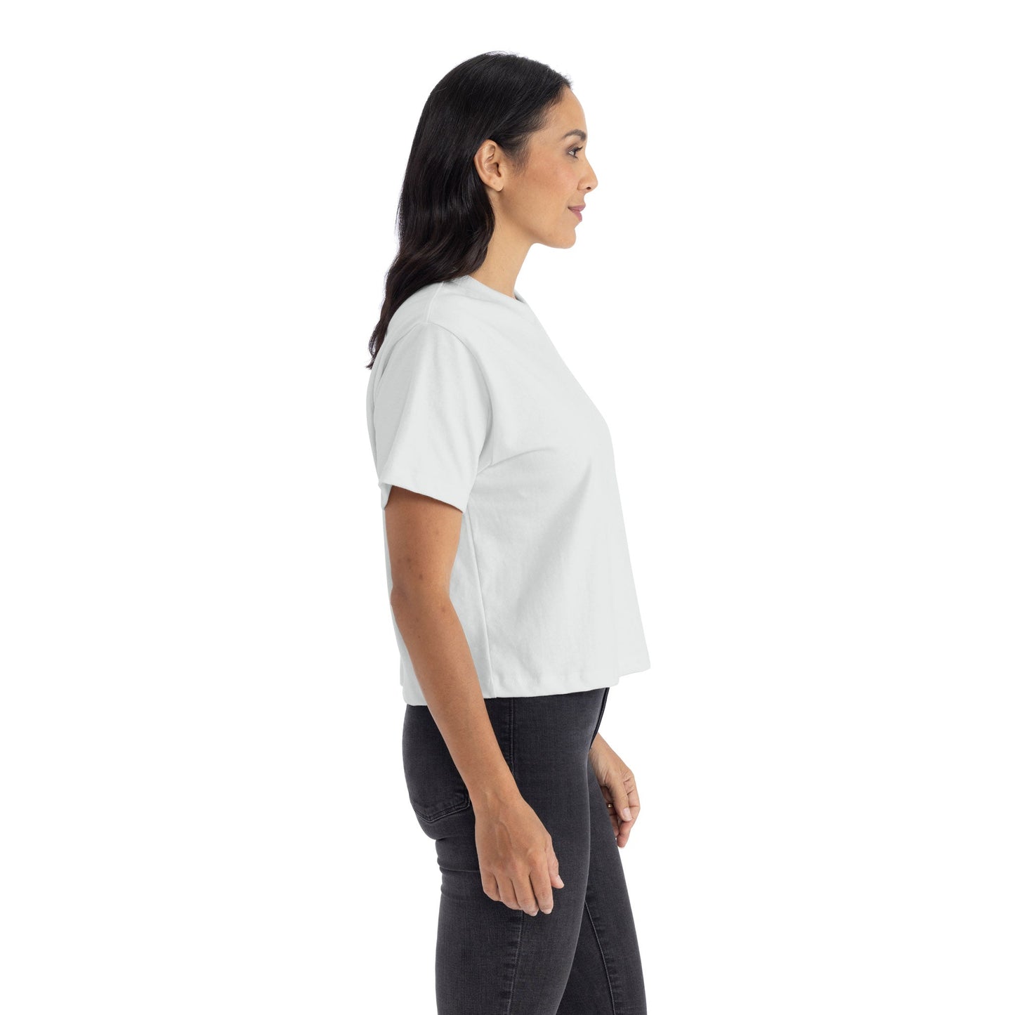 Women's Heavyweight High Waist Boxy T-Shirt - Bone - The American Threads