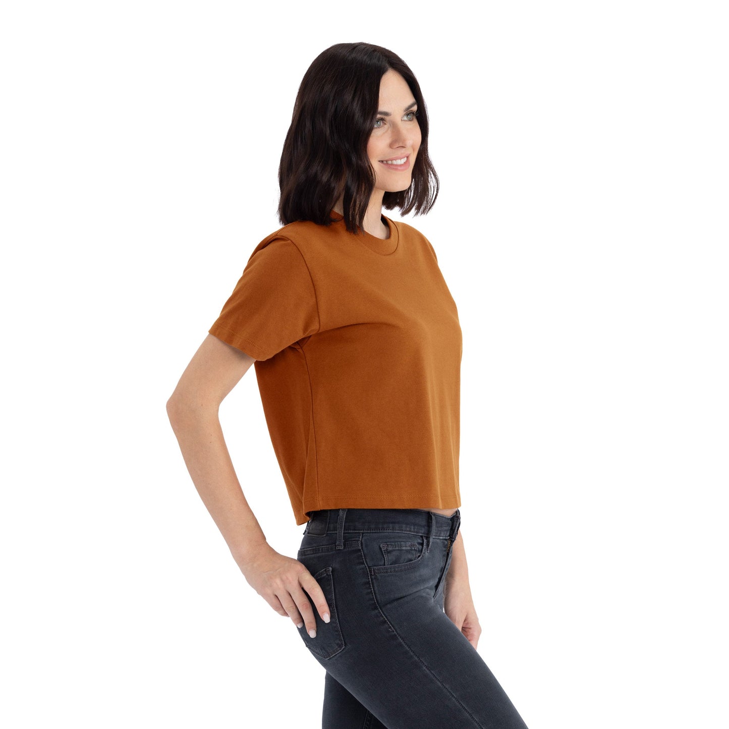 Women's Heavyweight High Waist Boxy T-Shirt - Clay - The American Threads