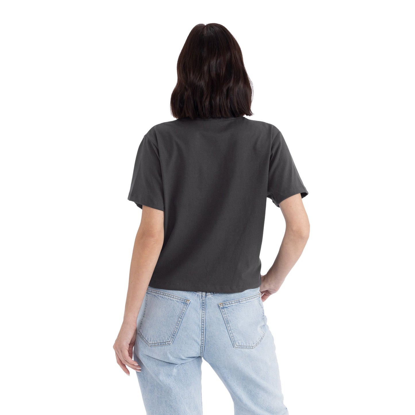Women's Heavyweight High Waist Boxy T-Shirt - Graphite Black - The American Threads