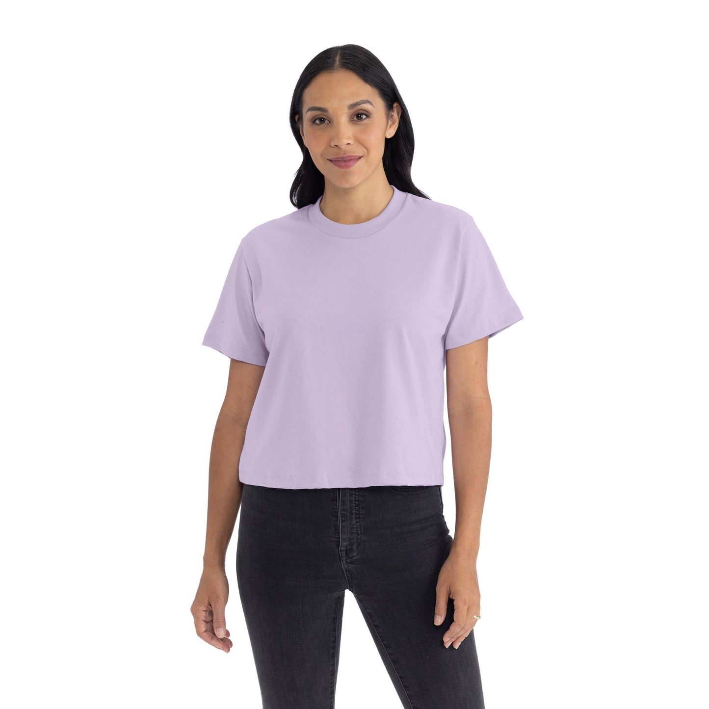 Women's Heavyweight High Waist Boxy T-Shirt - Lavender - The American Threads