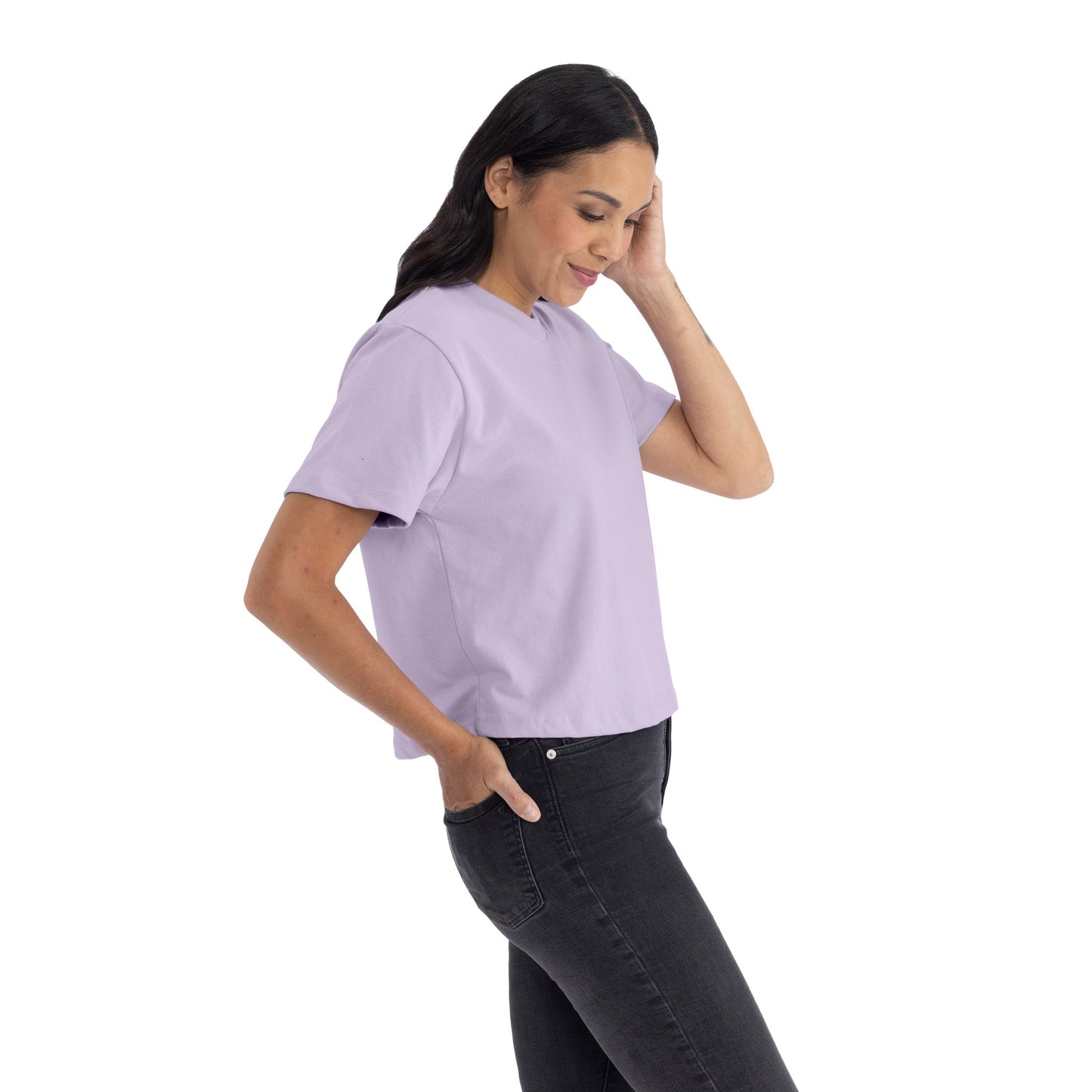 Women's Heavyweight High Waist Boxy T-Shirt - Lavender - The American Threads