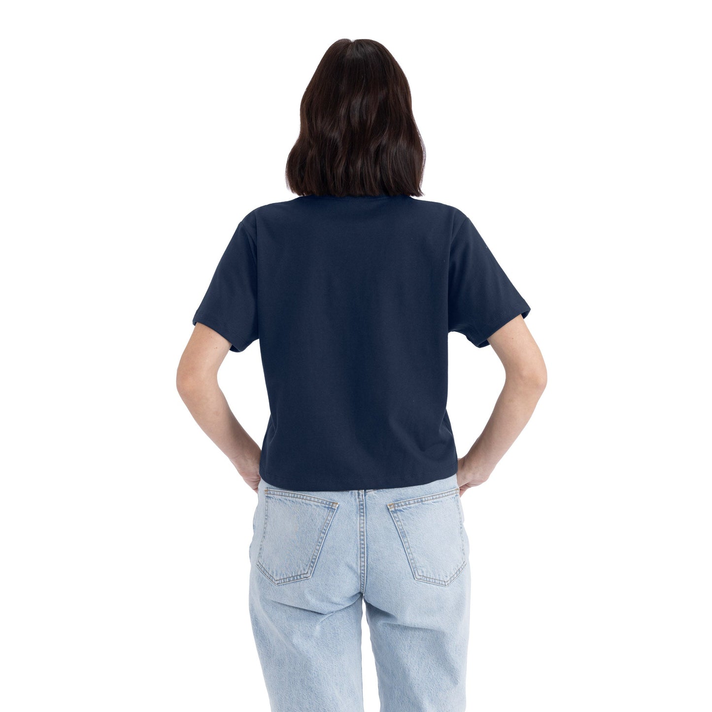 Women's Heavyweight High Waist Boxy T-Shirt - Midnight Navy - The American Threads