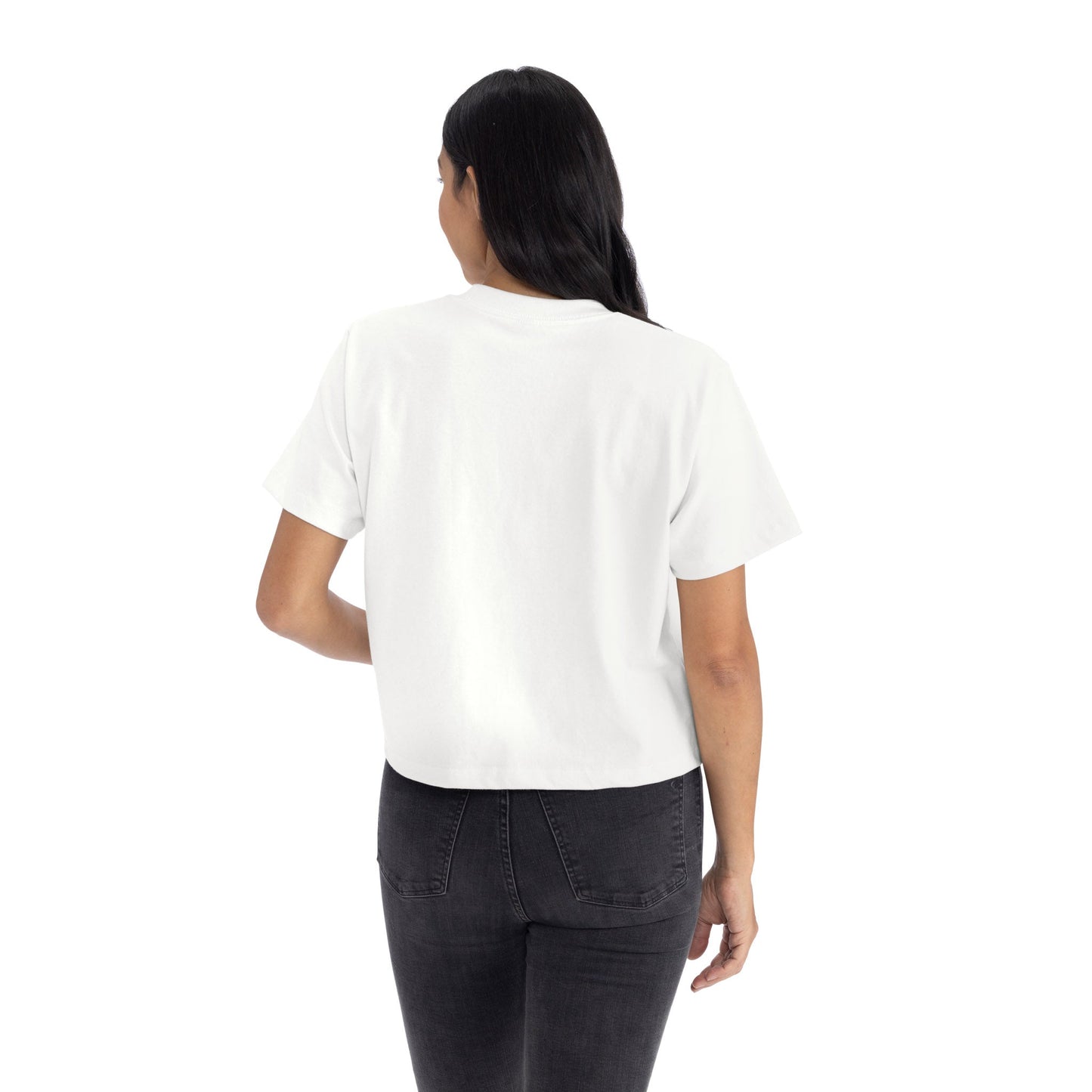 Women's Heavyweight High Waist Boxy T-Shirt - White - The American Threads
