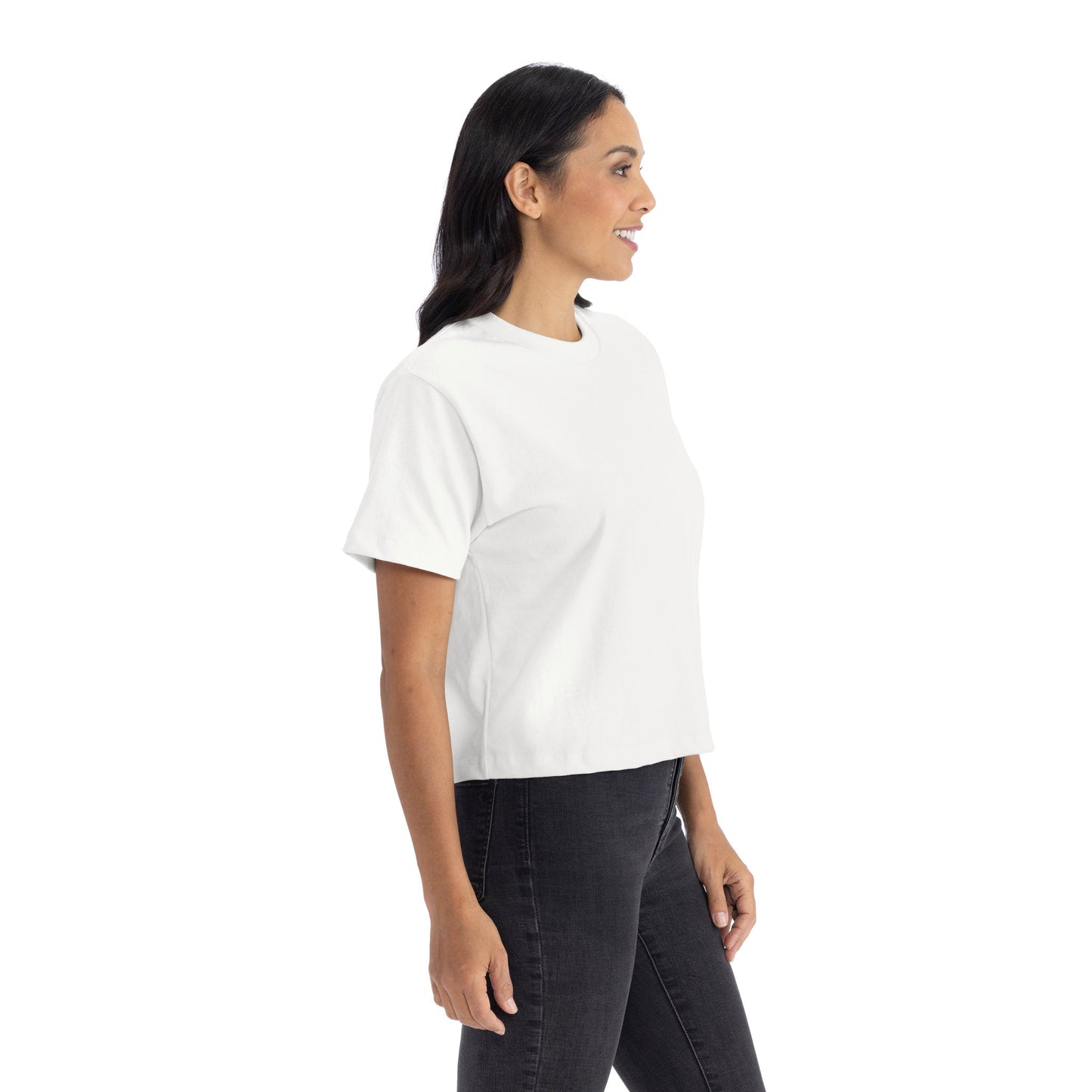 Women's Heavyweight High Waist Boxy T-Shirt - White - The American Threads