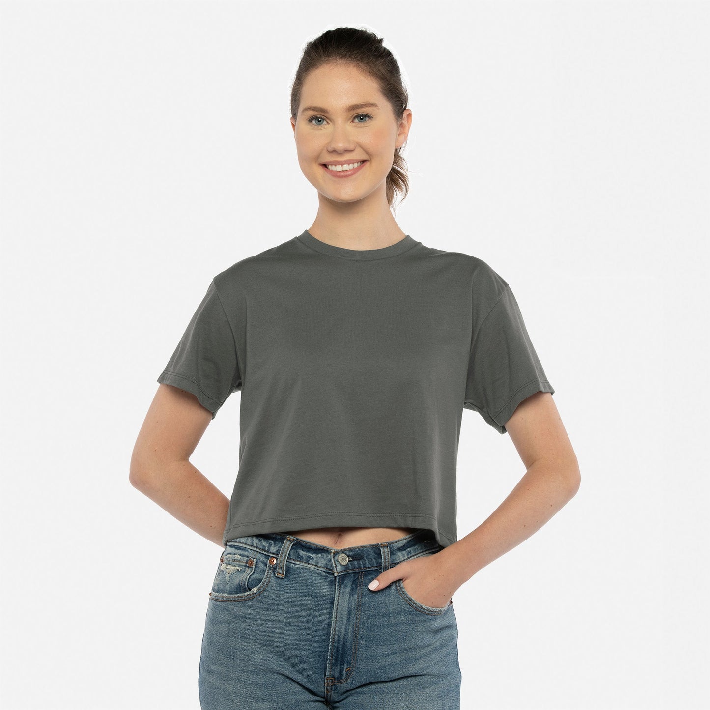 Women's Ideal Crop Tee - Dark Gray - The American Threads