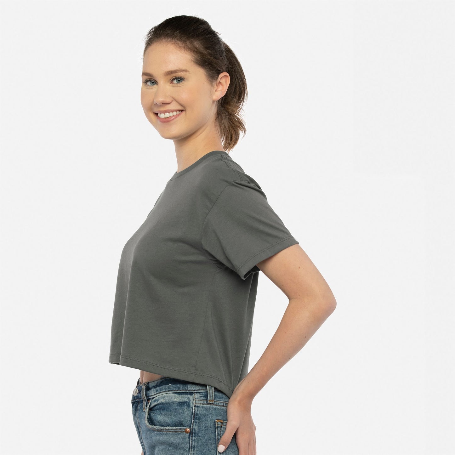 Women's Ideal Crop Tee - Dark Gray - The American Threads