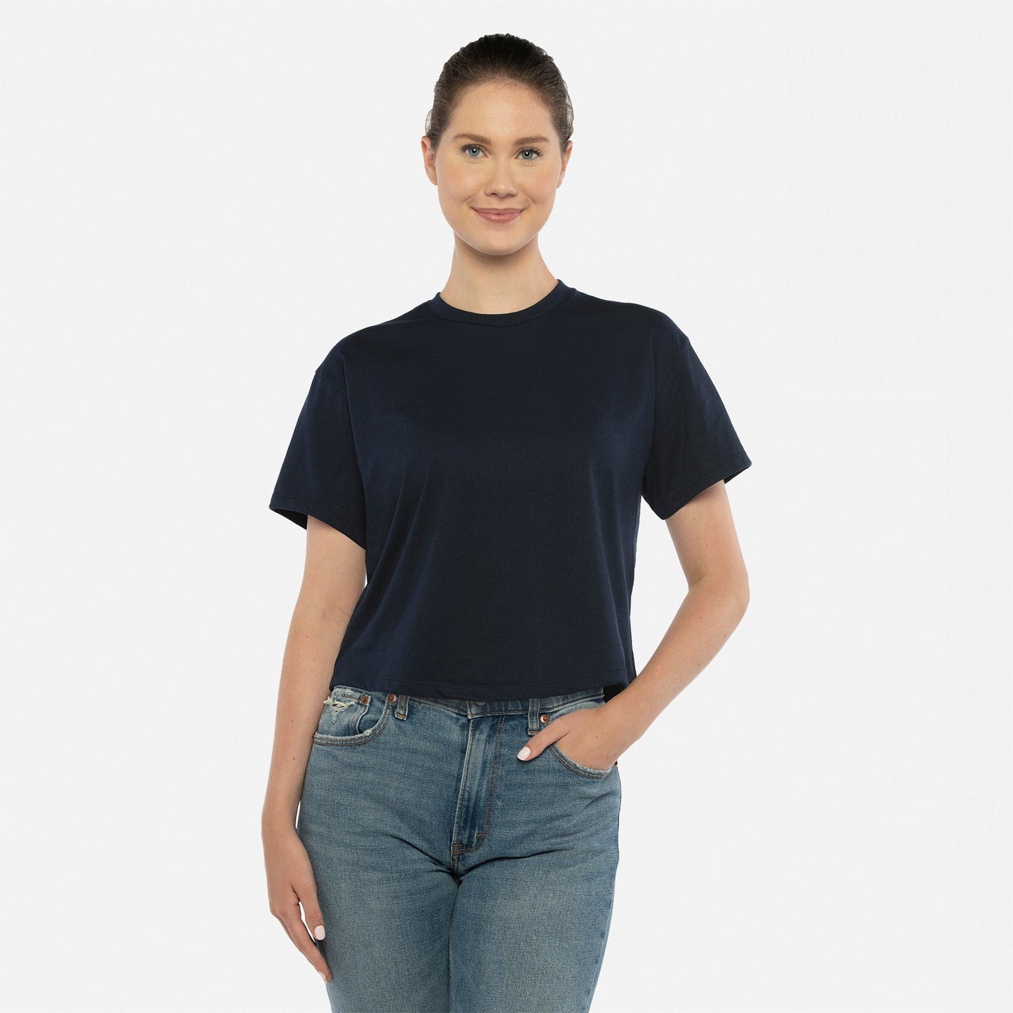 Women's Ideal Crop Tee - Midnight Navy - The American Threads