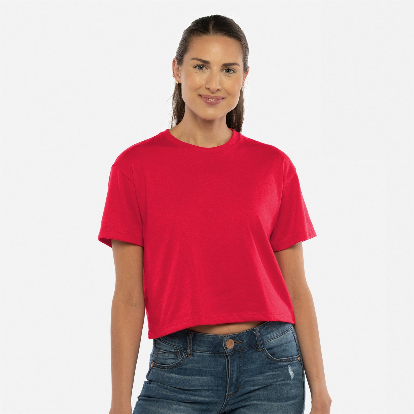 Women's Ideal Crop Tee - Red - The American Threads