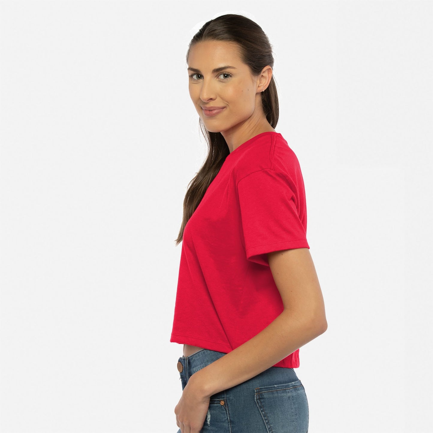Women's Ideal Crop Tee - Red - The American Threads