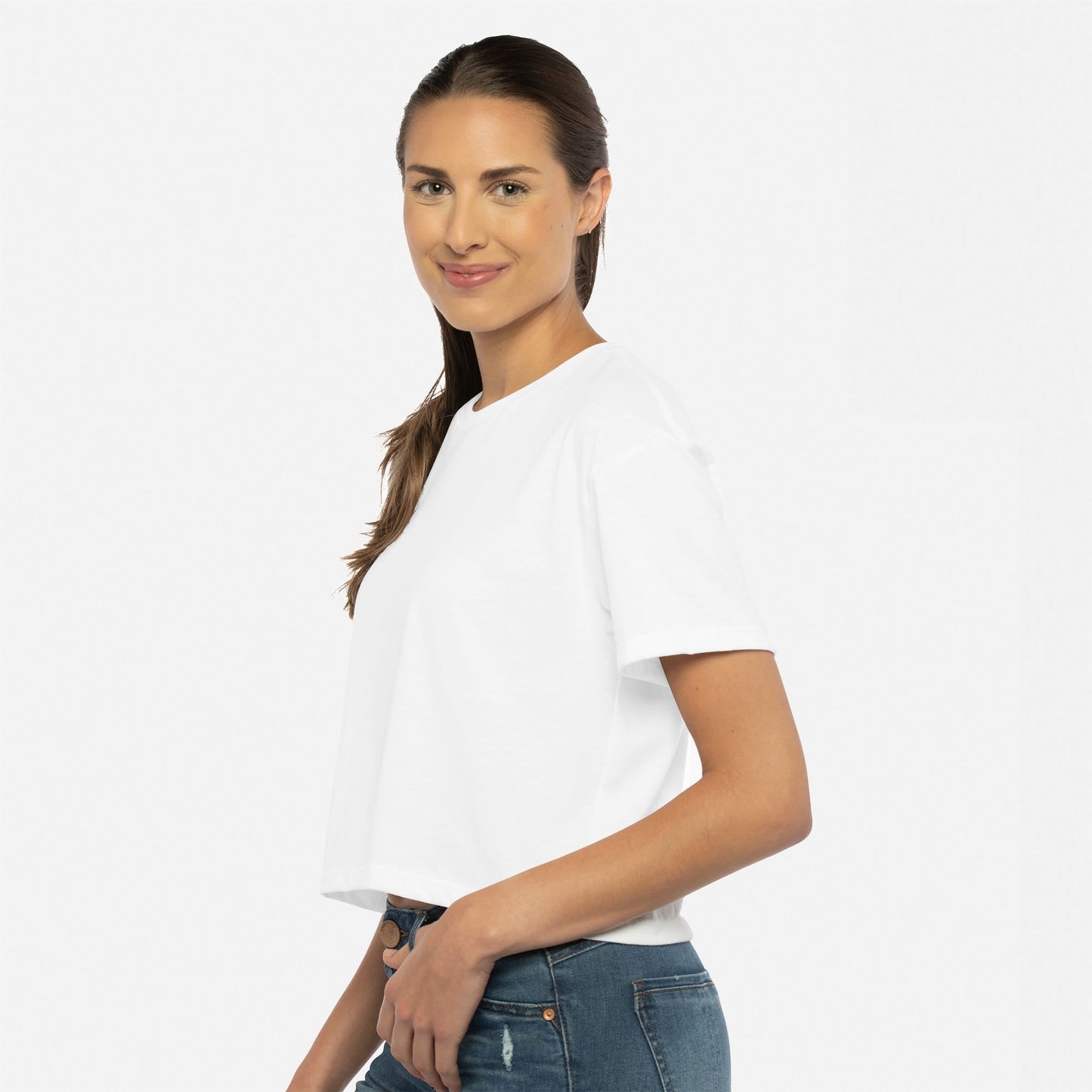 Women's Ideal Crop Tee - White - The American Threads