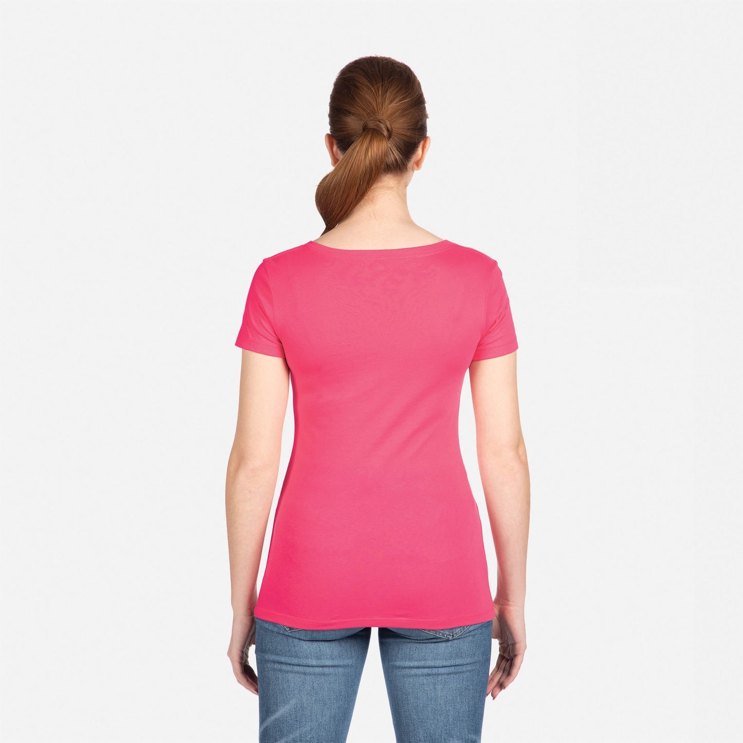 Women's Ideal V-Neck T-Shirt - Hot Pink - The American Threads