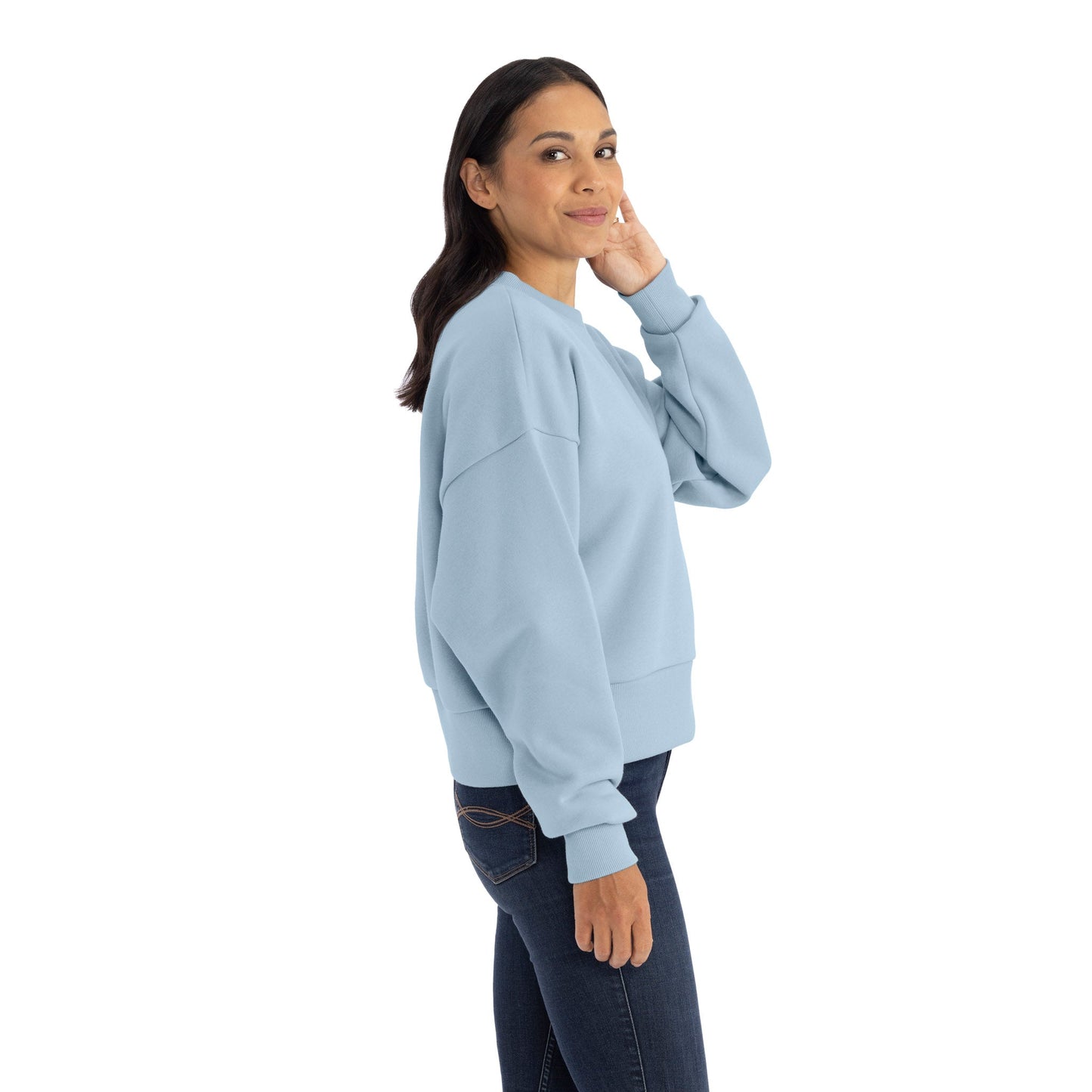 Women's Heavyweight Sweatshirt - Stonewash Denim - The American Threads