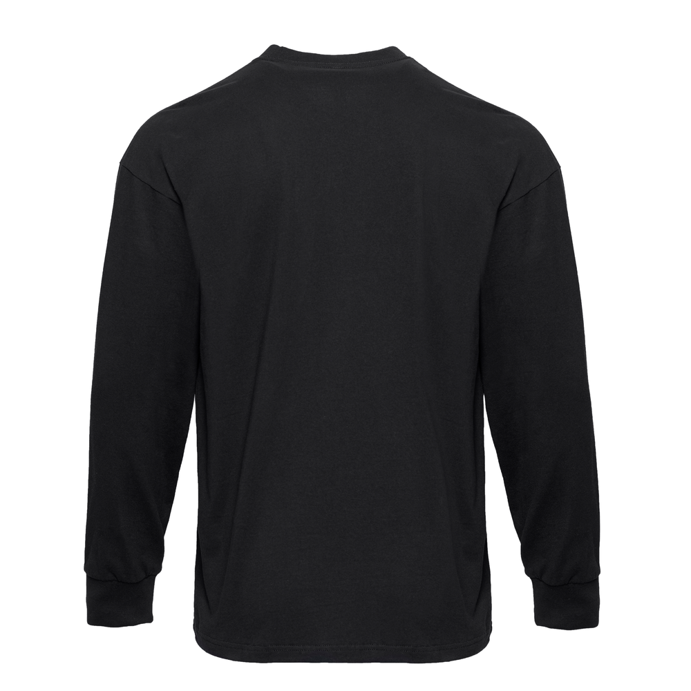 Heavyweight Cotton Long Sleeve T-Shirt - Black - The American Threads