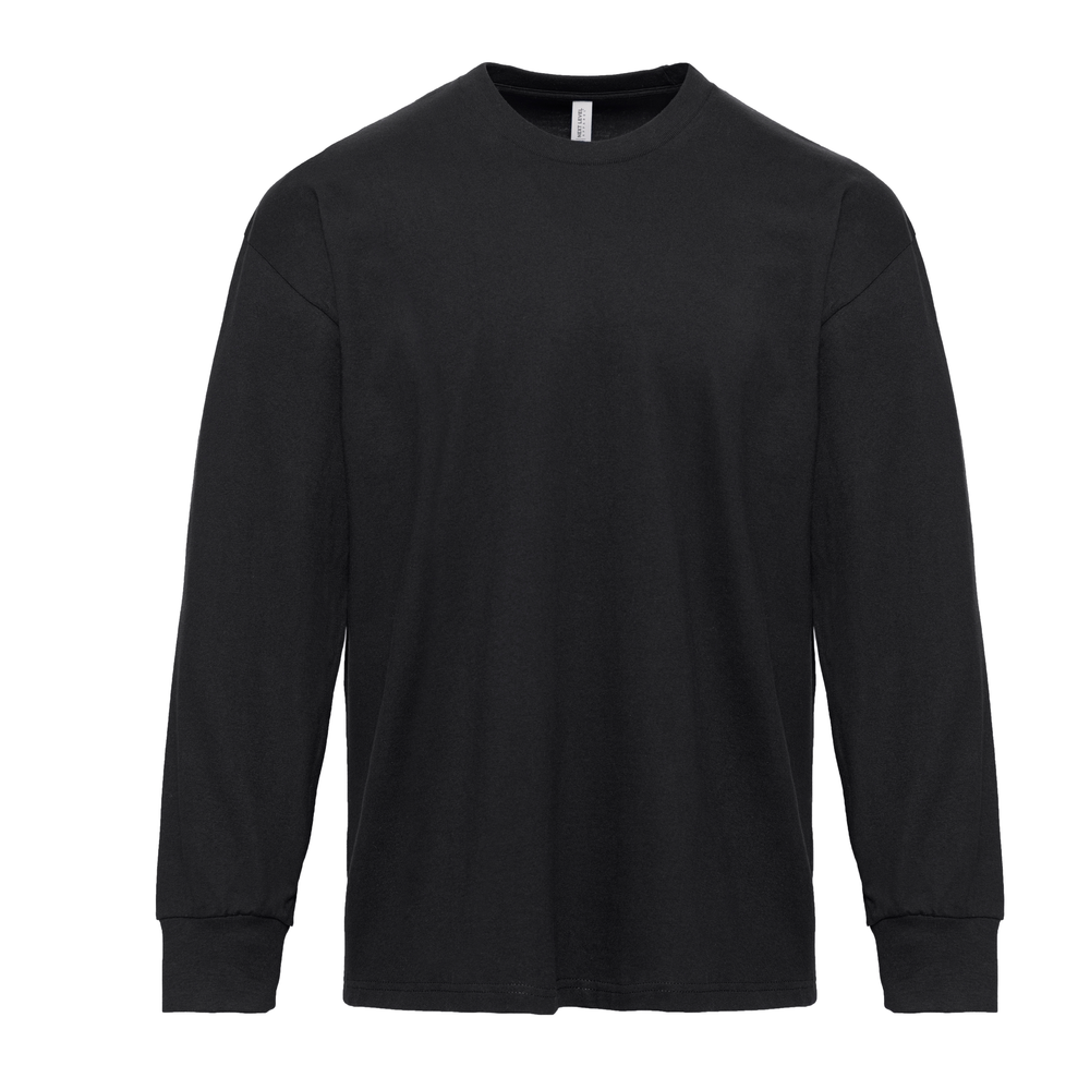 Heavyweight Cotton Long Sleeve T-Shirt - Black - The American Threads