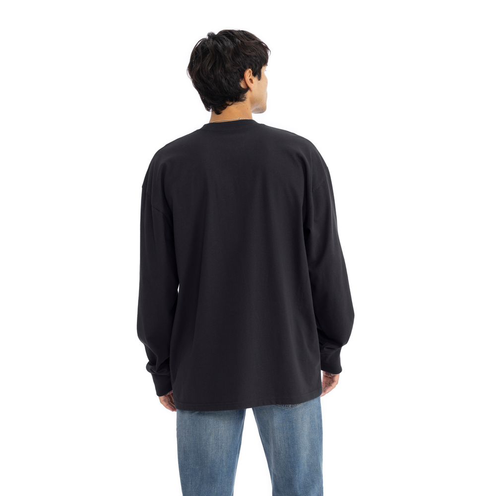 Heavyweight Cotton Long Sleeve T-Shirt - Black - The American Threads