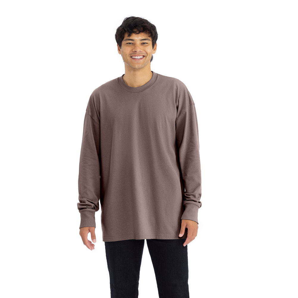 Heavyweight Cotton Long Sleeve T-Shirt - Shiitake - The American Threads