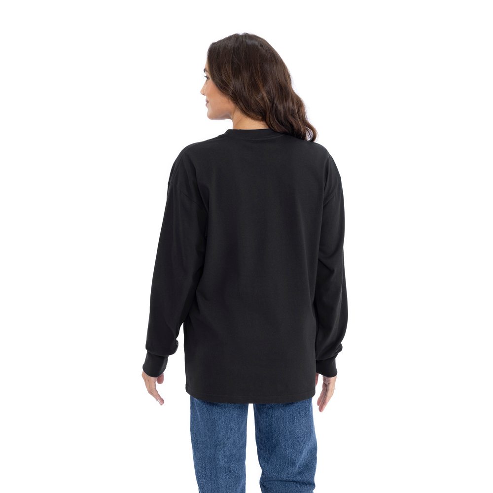 Heavyweight Cotton Long Sleeve T-Shirt - Black - The American Threads
