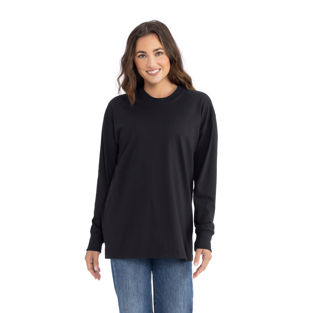 Heavyweight Cotton Long Sleeve T-Shirt - Black - The American Threads