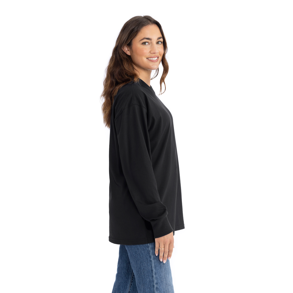 Heavyweight Cotton Long Sleeve T-Shirt - Black - The American Threads