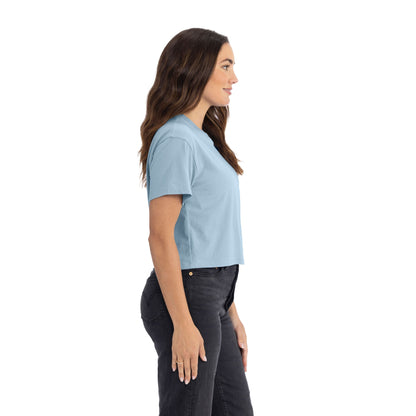 Women's Ideal Crop Tee - Stonewash Denim - The American Threads