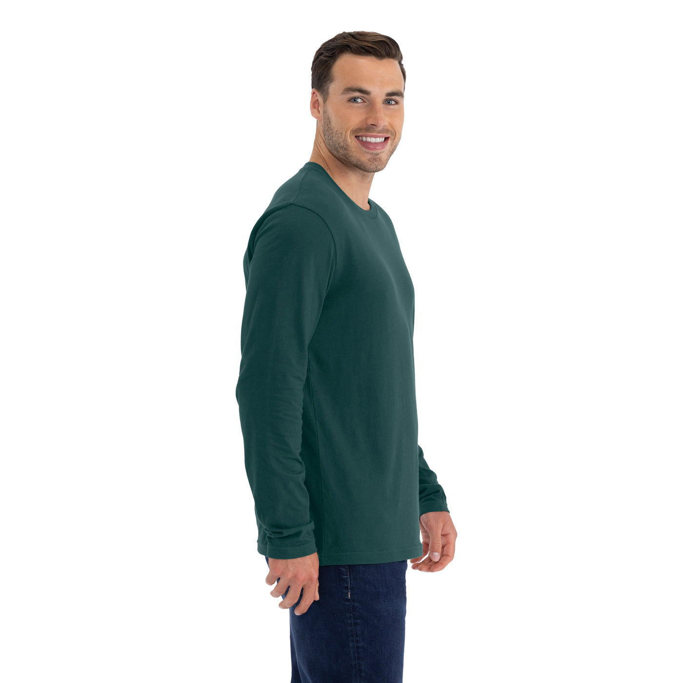 Cotton Long Sleeve T-Shirt - Forest Green - The American Threads