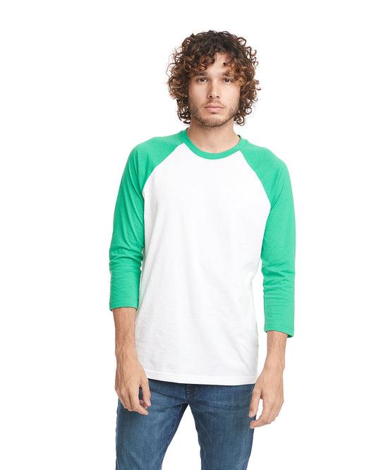 CVC 3/4 Raglan T-Shirt - Kelly Green / White - The American Threads