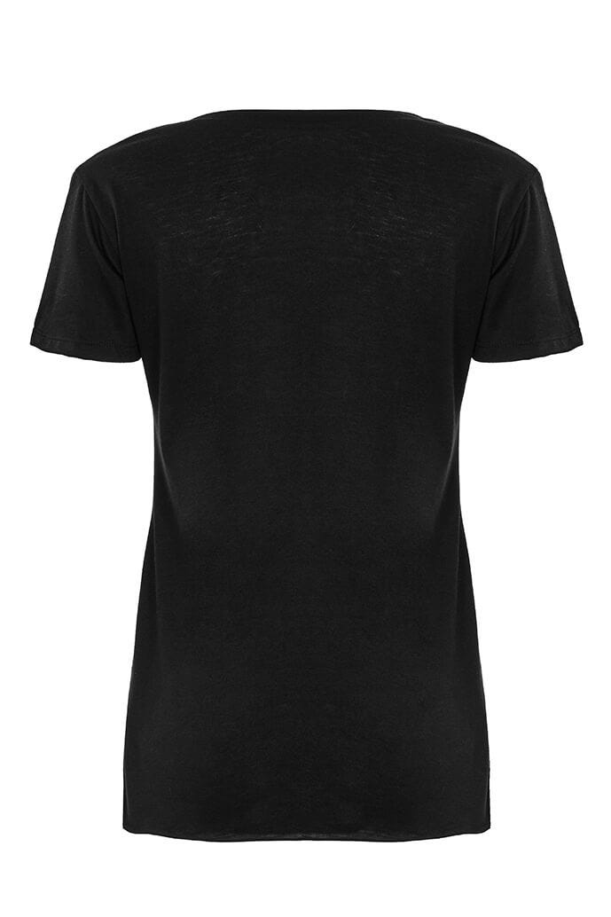 Women's Festival Scoop Neck T-Shirt - Black - The American Threads