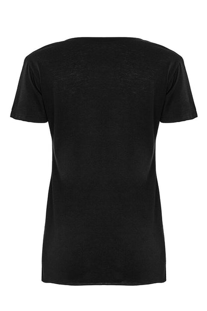 Women's Festival Scoop Neck T-Shirt - Black - The American Threads