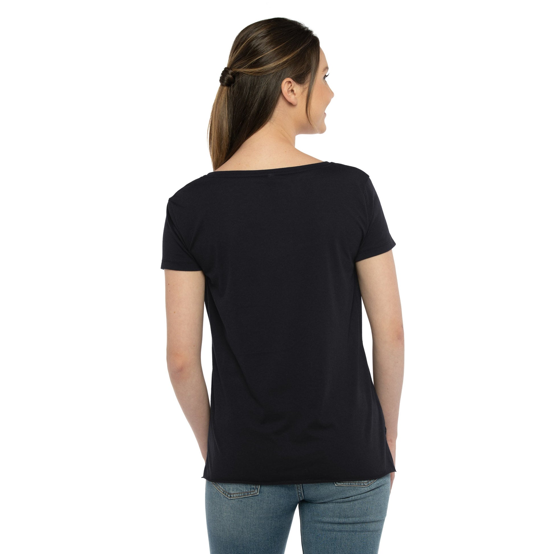 Women's Festival Scoop Neck T-Shirt - Black - The American Threads