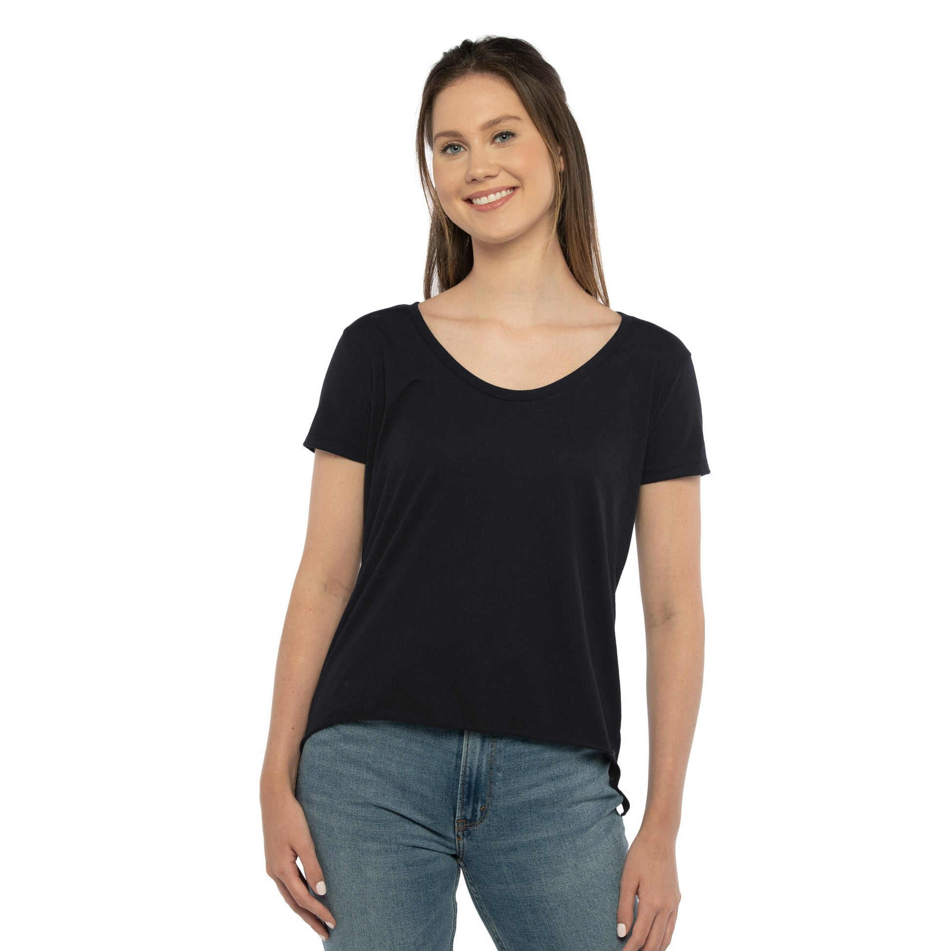 Women's Festival Scoop Neck T-Shirt - Black - The American Threads