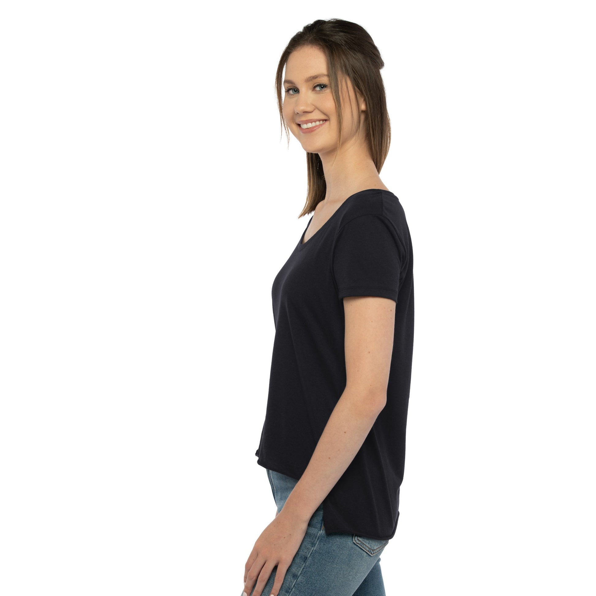 Women's Festival Scoop Neck T-Shirt - Black - The American Threads