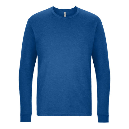 Unisex CVC Long Sleeve T-Shirt - Heather Cool Blue - The American Threads
