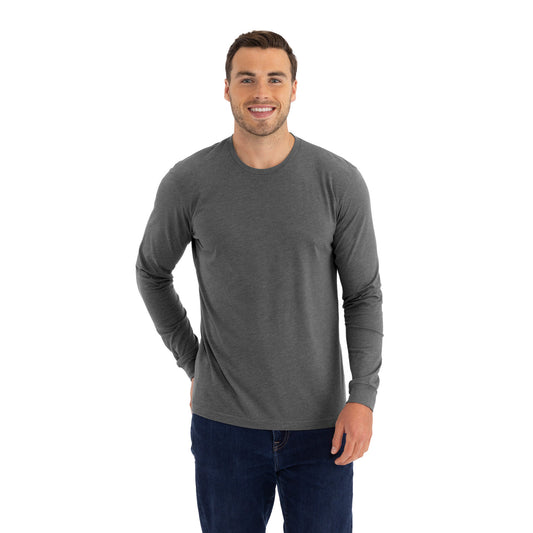 Unisex CVC Long Sleeve T-Shirt - Heather Heavy Metal - The American Threads