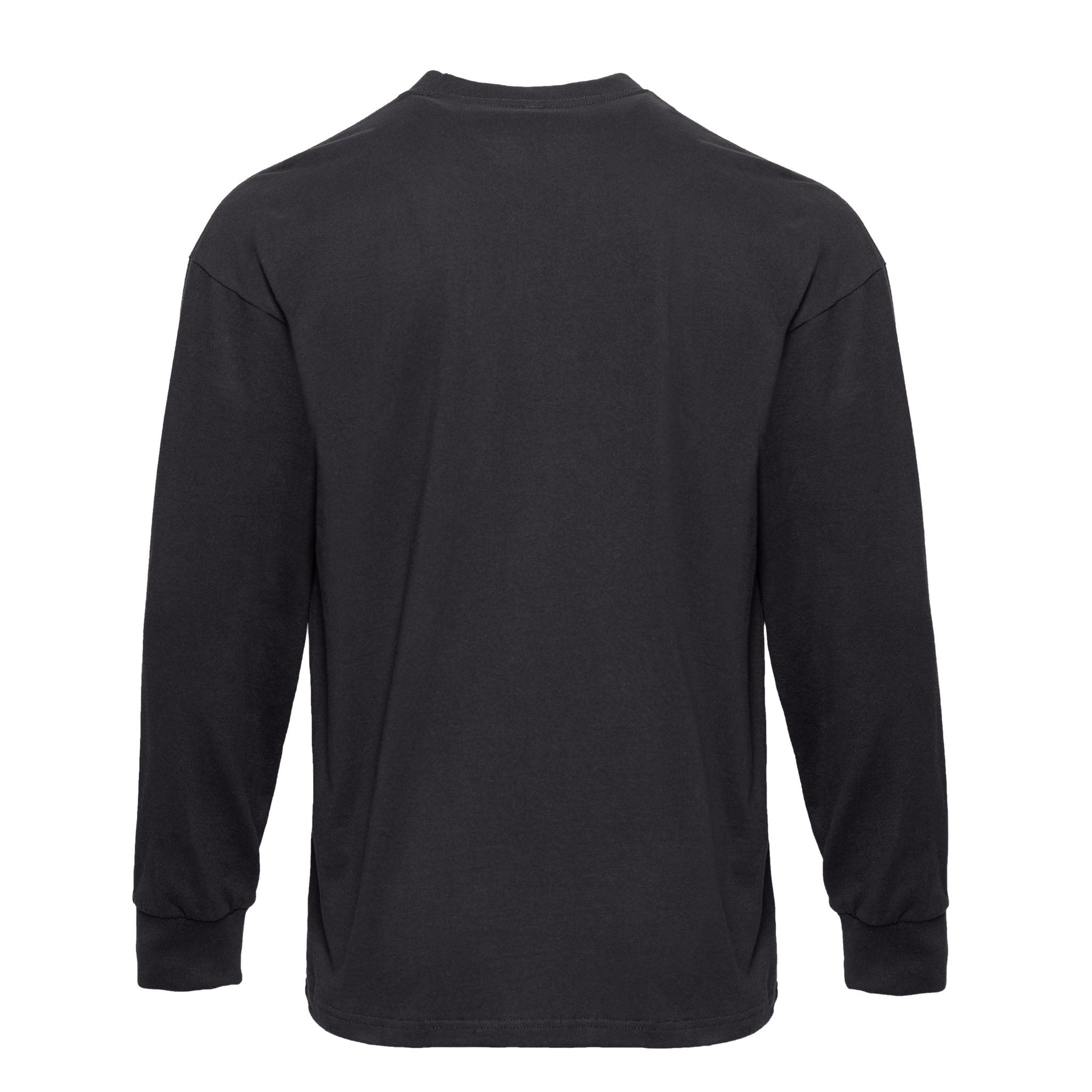 Heavyweight Cotton Long Sleeve T-Shirt - Graphite Black - The American Threads