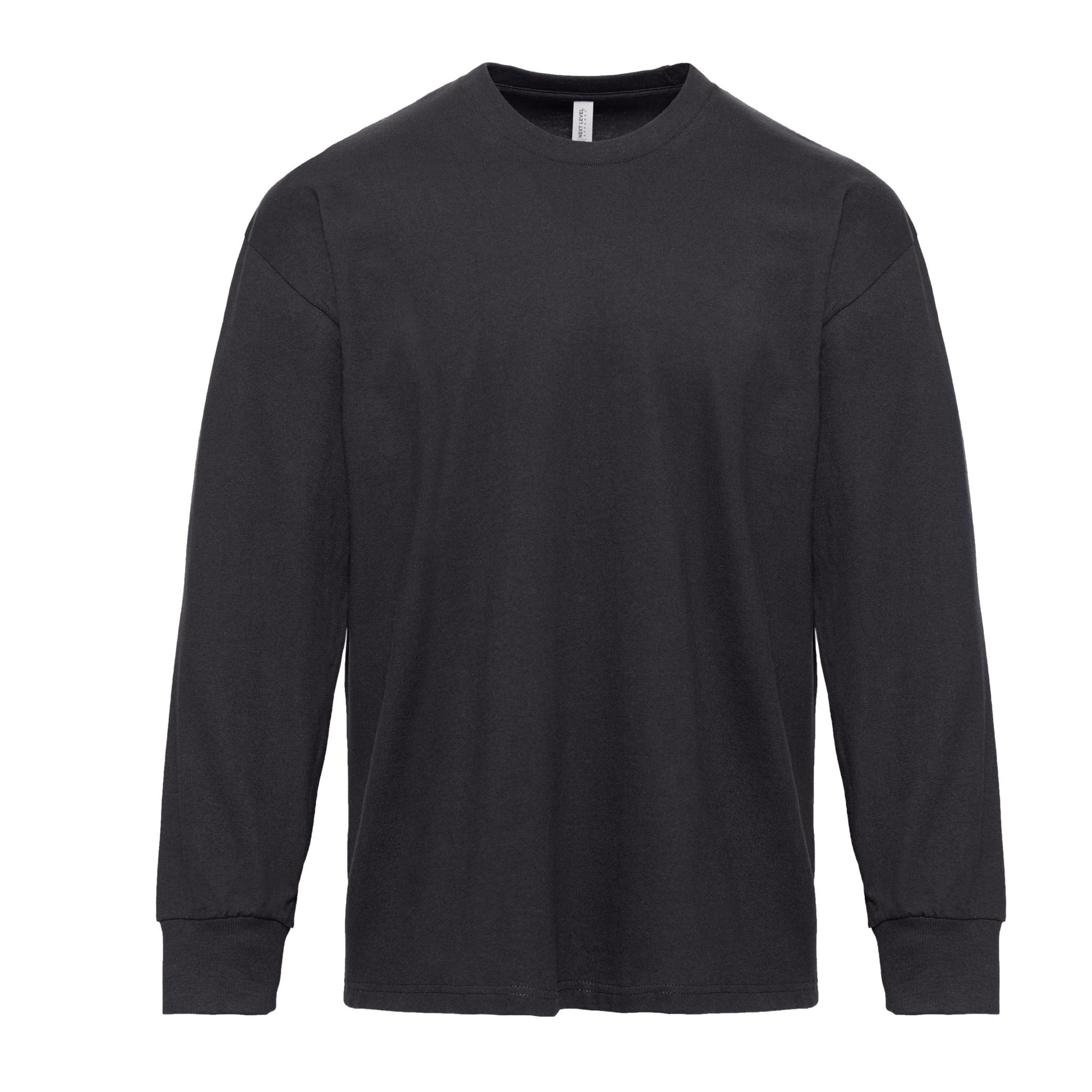 Heavyweight Cotton Long Sleeve T-Shirt - Graphite Black - The American Threads